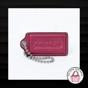 2.5" Large COACH MAUVE PINK PATENT LEATHER NICKEL FOB BAG CHARM KEYCHAIN HANGTAG